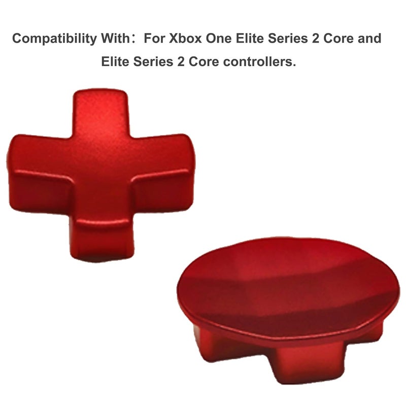 Anglepingping Store 2 Pack Metal D-Pads for Xbox One Elite Series 2 Core ,Standard D pad and Faceted D Pad Replacement Pad Accessories for Xbox One Elite Series 2 Controller(Red) - Image 4
